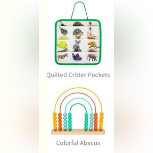 Abacus and Quilted Critter Pockets with Animal matches Set